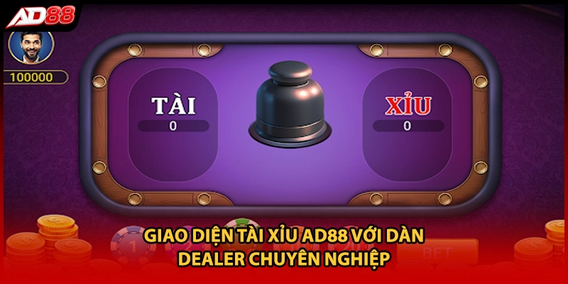 Giao diện Tài Xỉu AD88 với dàn Dealer chuyên nghiệp